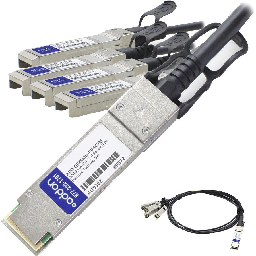 AddOn Extreme Networks 10322 to Multiple OEM Compatible TAA Compliant 40GBase-CU QSFP+ to 4xSFP+ Direct Attach Cable (Passive Twinax, 5m)