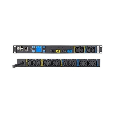Eaton Metered Input rack PDU, 1U, L6-30P input, 10 ft cord, Single-phase, 200-240V, Outlets: (18) C13 Outlet grip