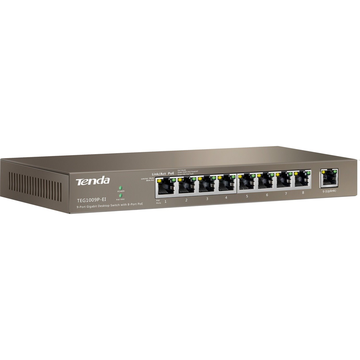 Tenda 9-Port Gigabit Desktop Switch with 8-Port PoE