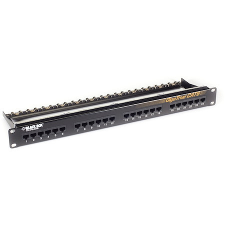 Black Box GigaTrue CAT6 Patch Panel - 1U, Unshielded, 24-Port