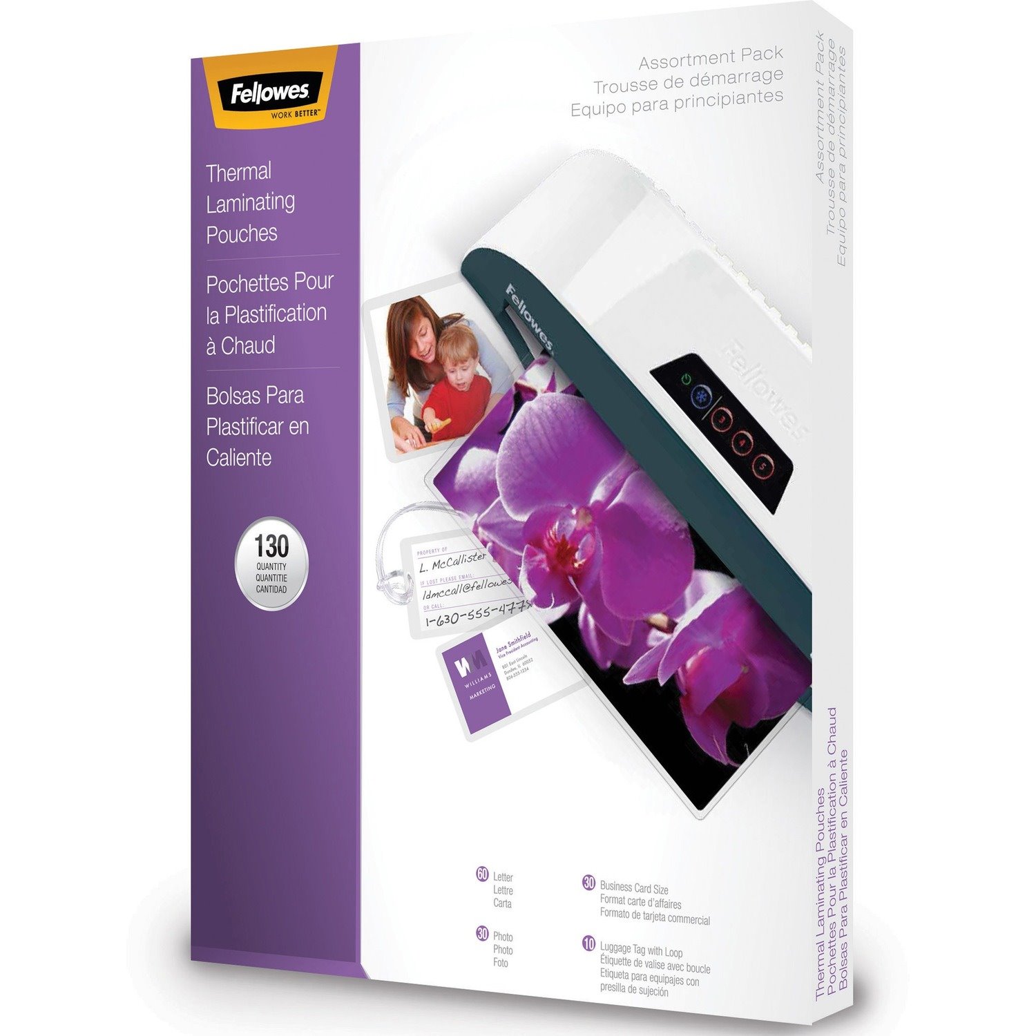 Fellowes Laminating Pouch Starter Kit, 130 pack