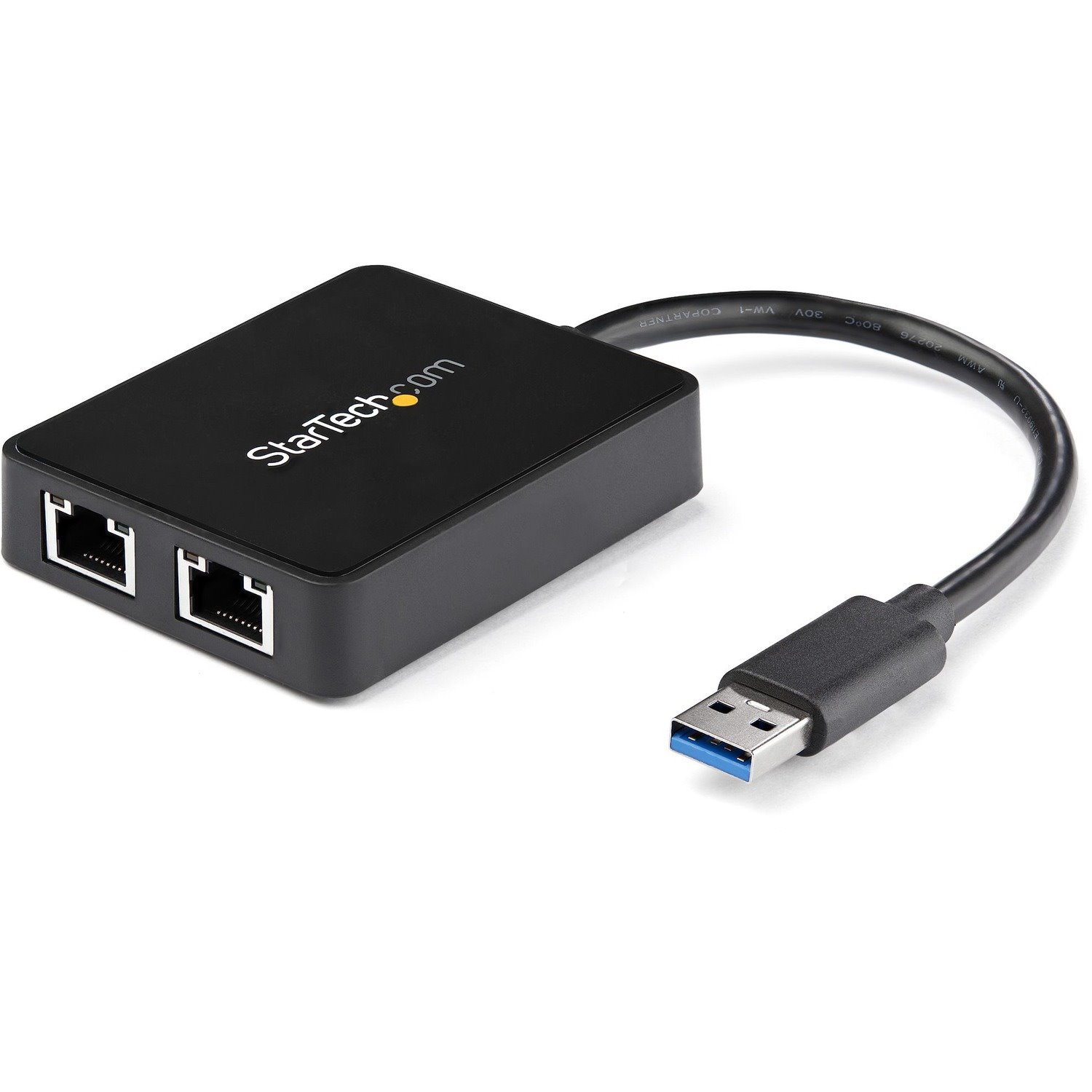 StarTech.com USB 3.0 to Dual Port Gigabit Ethernet Adapter NIC w/ USB Pass-Through