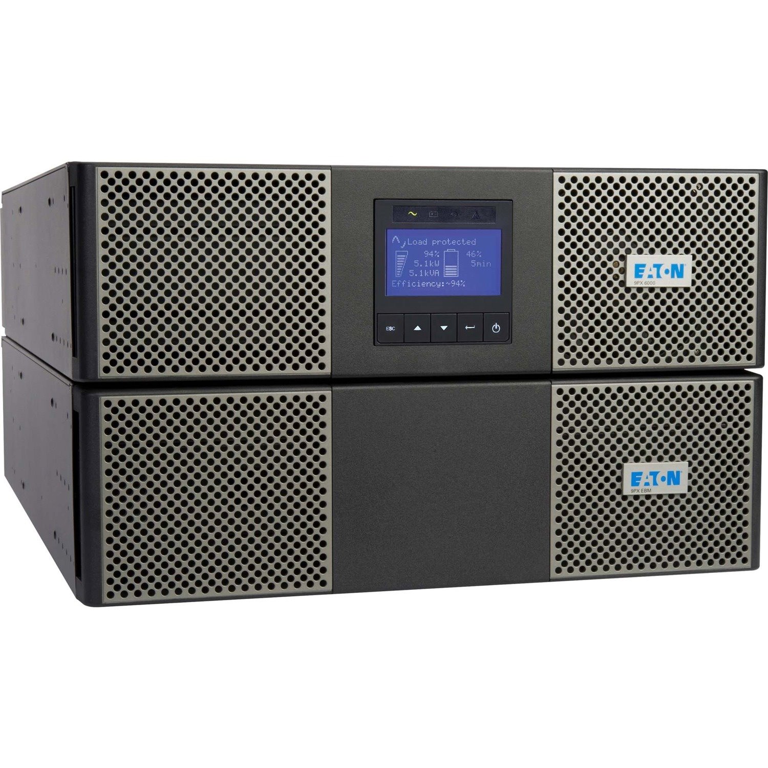 Eaton 9PX 3000VA 3000W 208V Online Double-Conversion UPS - L6-30P, 18x 5-20R, 2 L6-20R, 1 L6-30R Outlets, Cybersecure Network Card, Extended Run, 6U Rack/Tower - Battery Backup