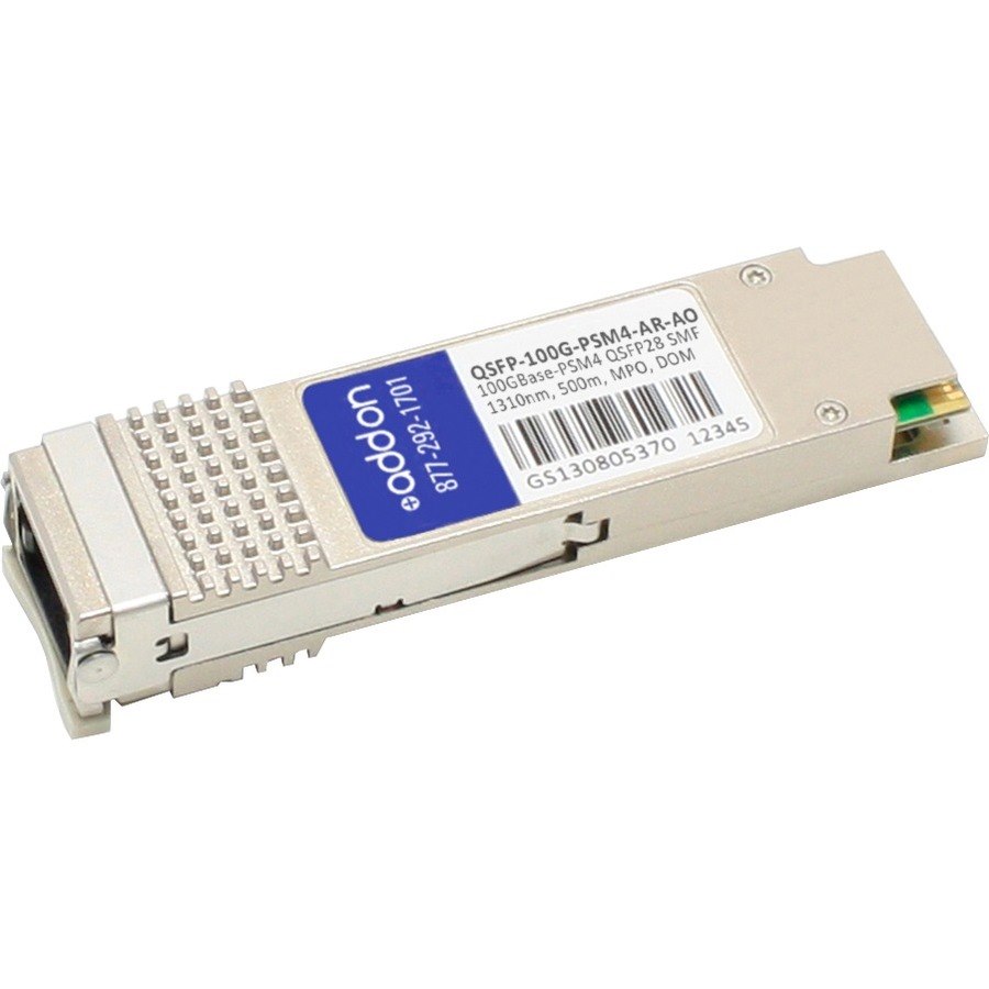 AddOn Arista Networks&reg; QSFP-100G-PSM4 Compatible TAA 100GBase-PSM4 QSFP28 Transceiver (SMF, 1310nm, 500m, MPO, DOM)