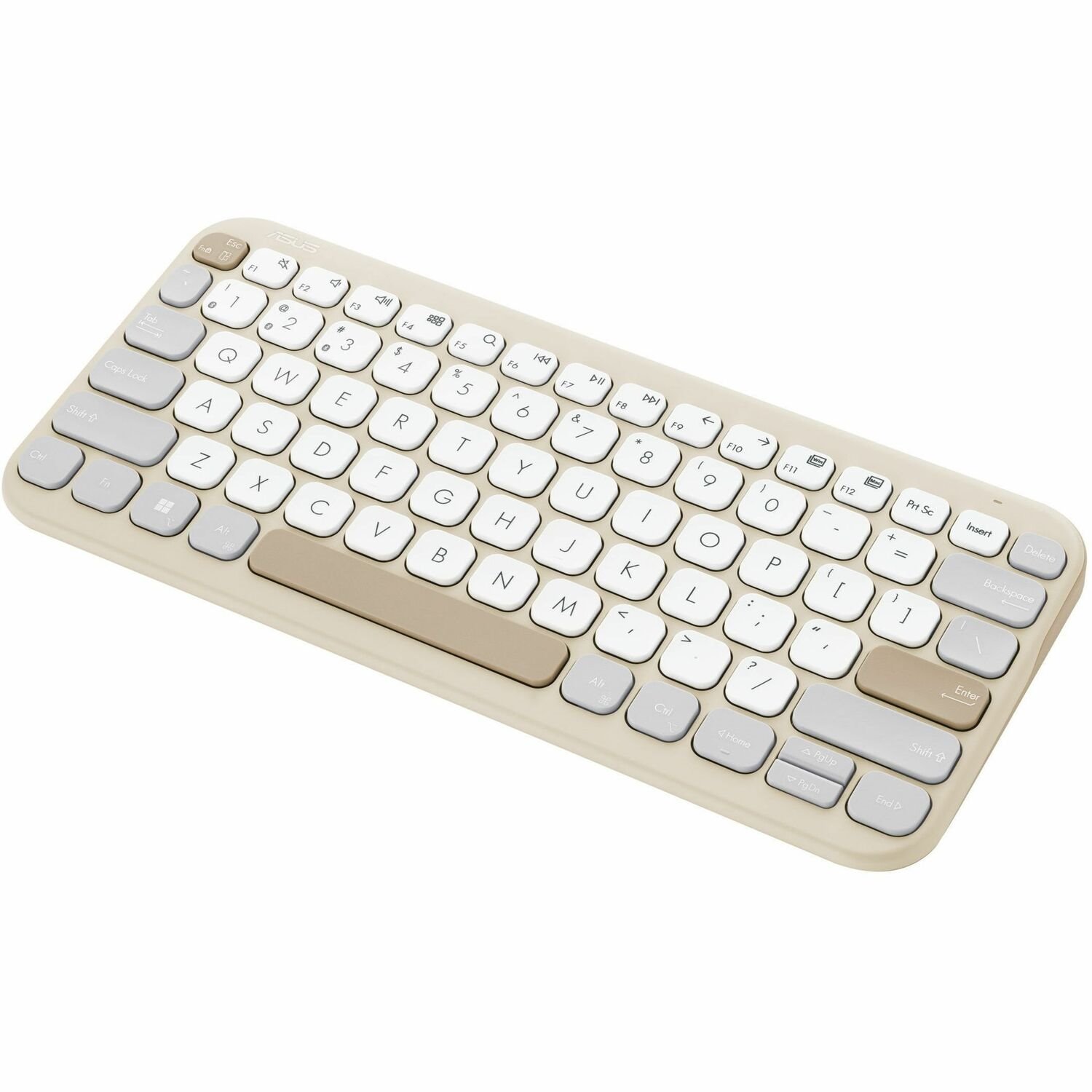 Asus Marshmallow KW100 Keyboard - Wireless Connectivity - Oat Milk