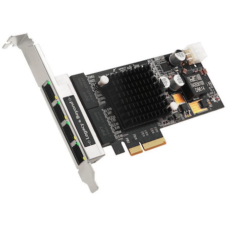 SIIG 4 Port Gigabit Ethernet with POE PCIe Card - Intel 350