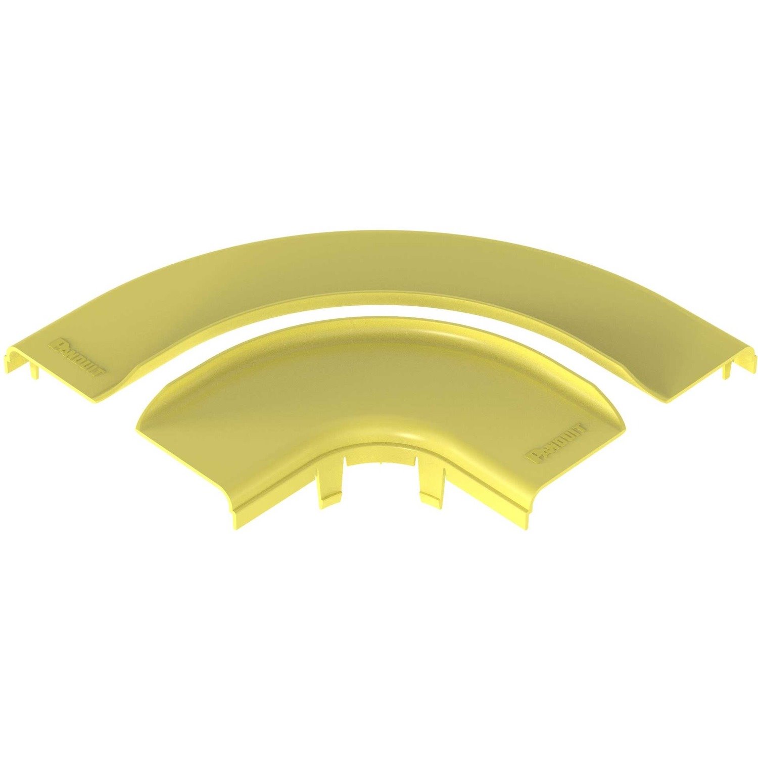 Panduit FiberRunner&reg; Split Cover, Horizontal Right-Angle, 6x4, Yellow