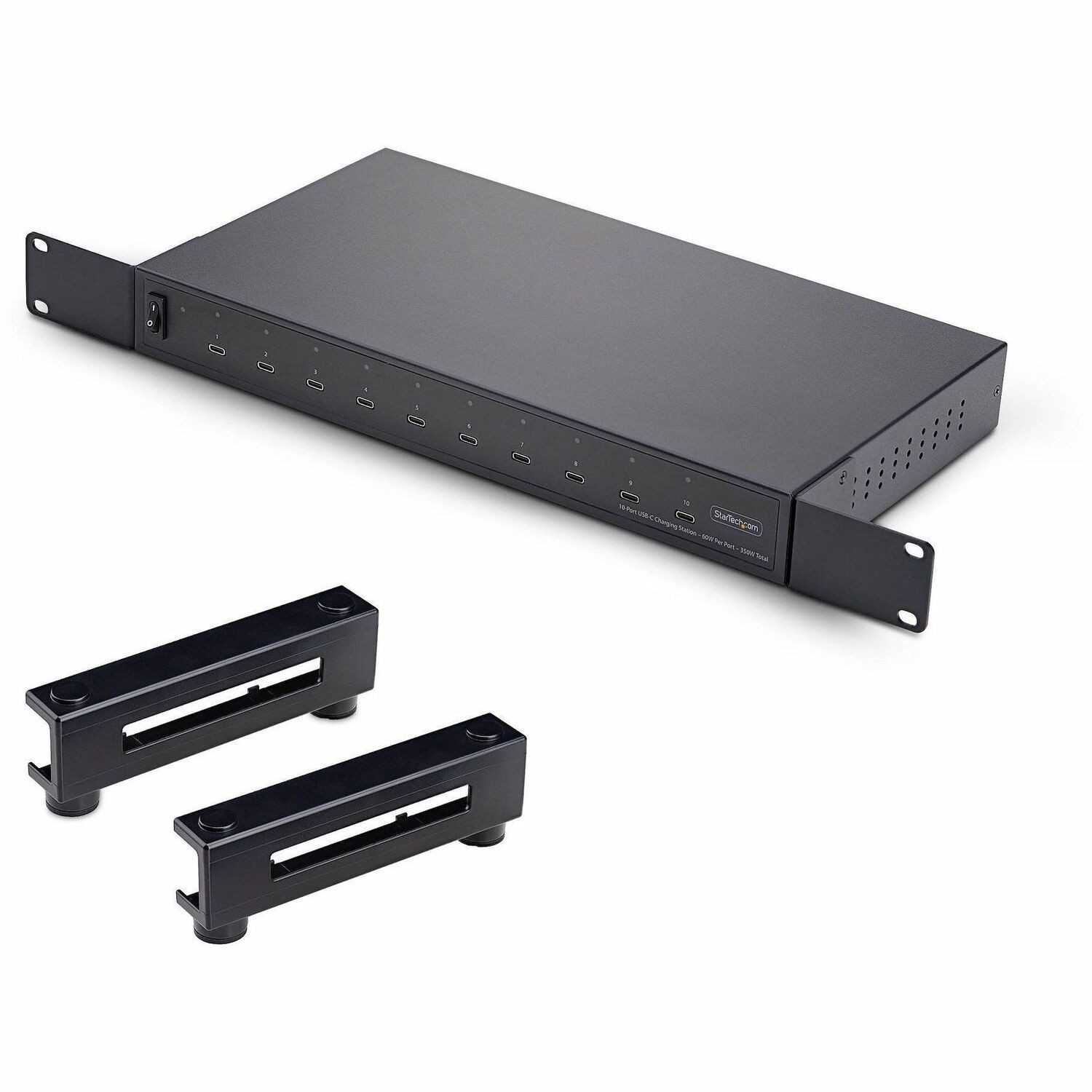StarTech.com 10-Port USB-C Charging Hub, 60W Per Port, 350W Total Power, Multiport Charger Block / Station, TAA Compliant