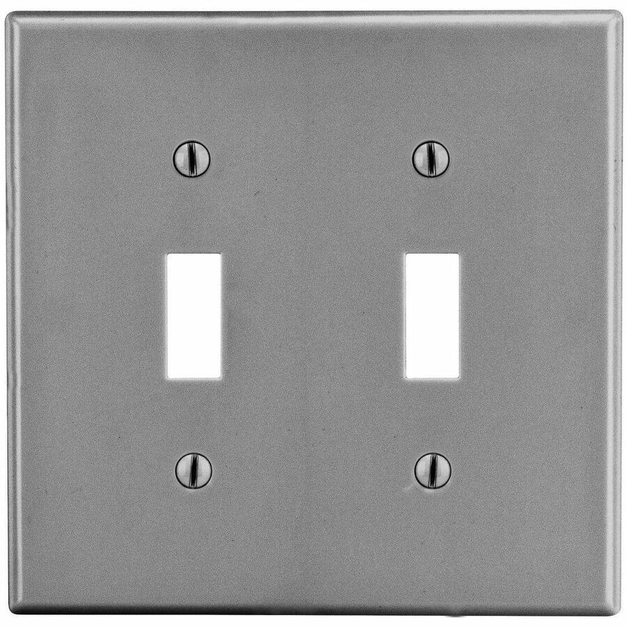 Bryant Wallplate, Mid-Size 2-G, 2) Toggle, Gray