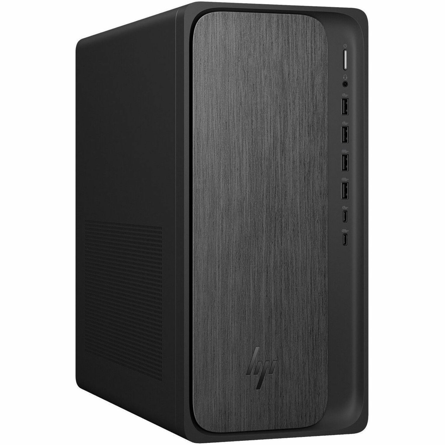 HP OmniDesk M02-0000a M02-0234 Desktop Computer - AMD Ryzen 7 8700G - 16 GB - 1 TB PCI Express NVMe 4.0 SSD - Tower - Gray Wood, Jack Black - Refurbished