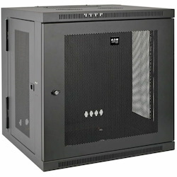 Eaton Tripp Lite Series SmartRack 10U Low-Profile Switch-Depth Wall-Mount Small Rack Enclosure, Hinged Back