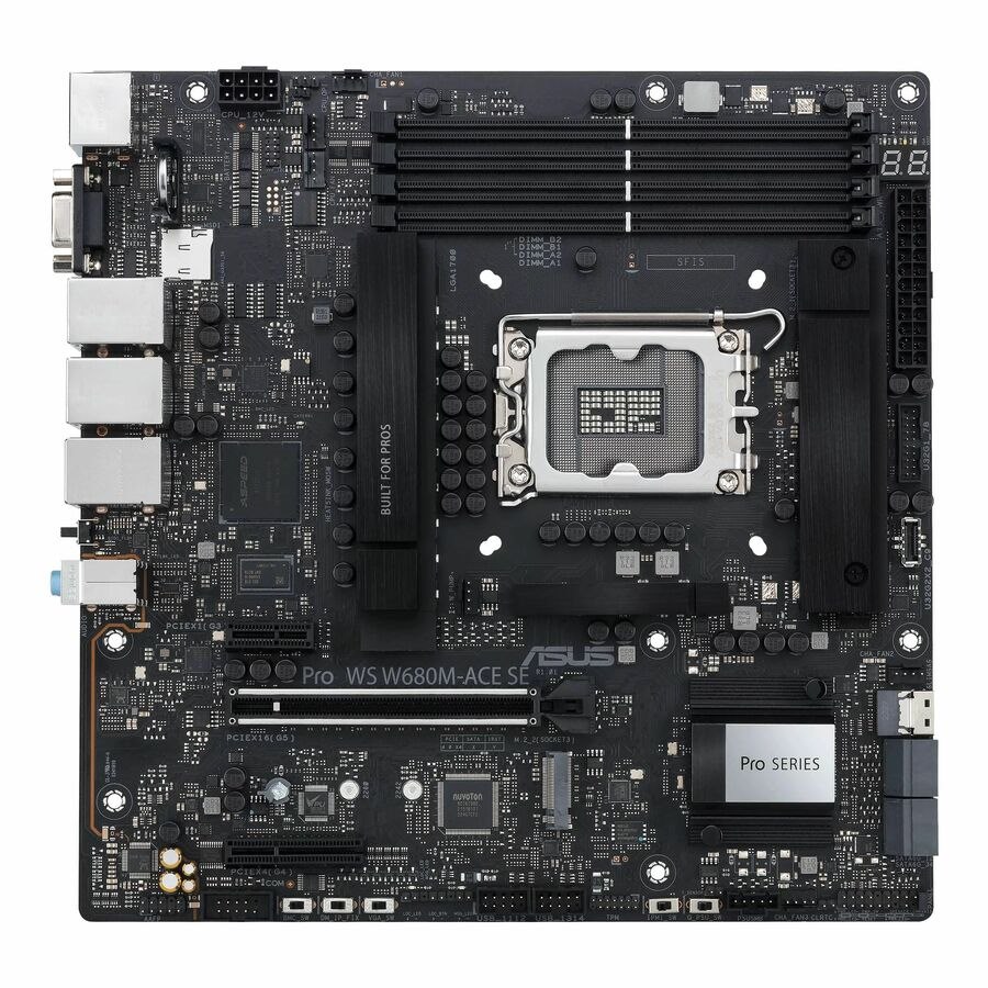 Asus PRO WS W680M-ACE SE Desktop Motherboard - Intel W680 Chipset - Socket LGA-1700 - Intel Optane Memory Ready - Micro ATX