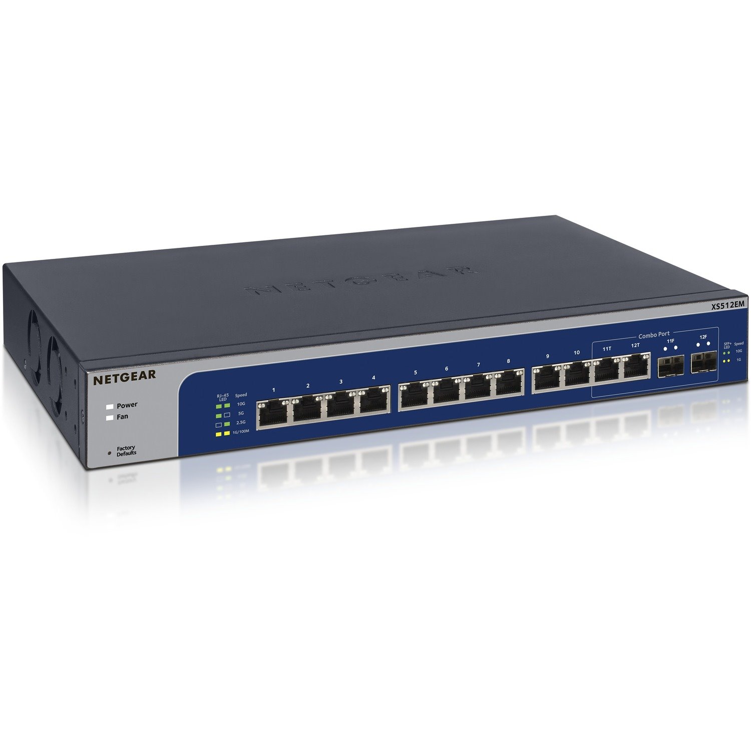 Netgear 12-Port 10-Gigabit/Multi-Gigabit Ethernet Smart Managed Plus Switch (XS512EM)