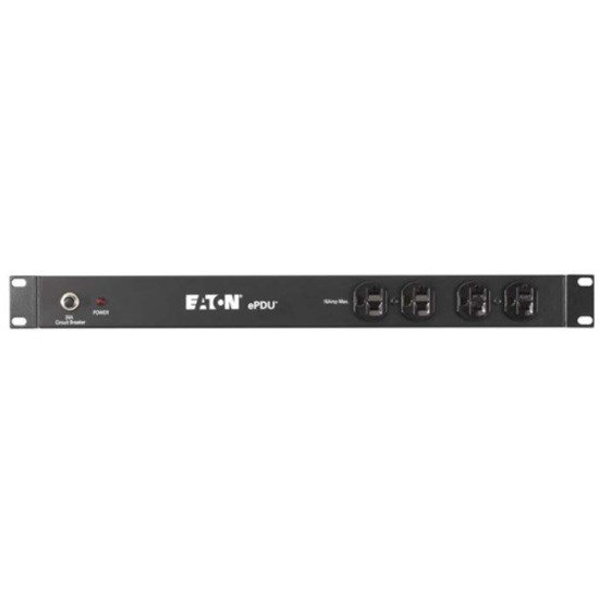 Eaton Basic rack PDU, 1U, L5-20P input, 1.92 kW max, 110-125V, 16A, 6 ft cord, Single-phase, Outlets: (8) 5-20R, (4) 5-20R