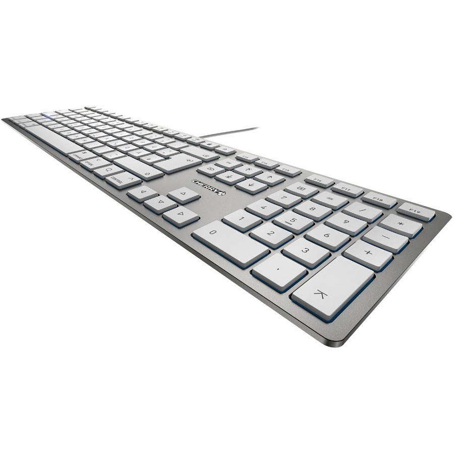 CHERRY KC 6000 Keyboard - Cable Connectivity - USB Interface - Pan-Nordic - Silver