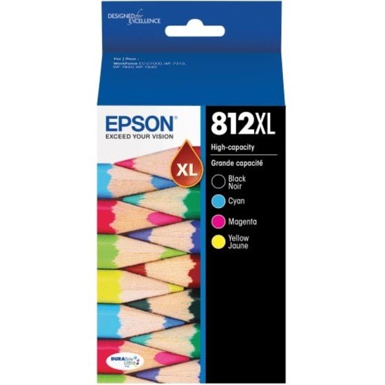 Epson DURABrite Ultra T812XL-XCS High Yield Inkjet Ink Cartridge - Single Pack - Cyan, Black, Yellow, Magenta Pack