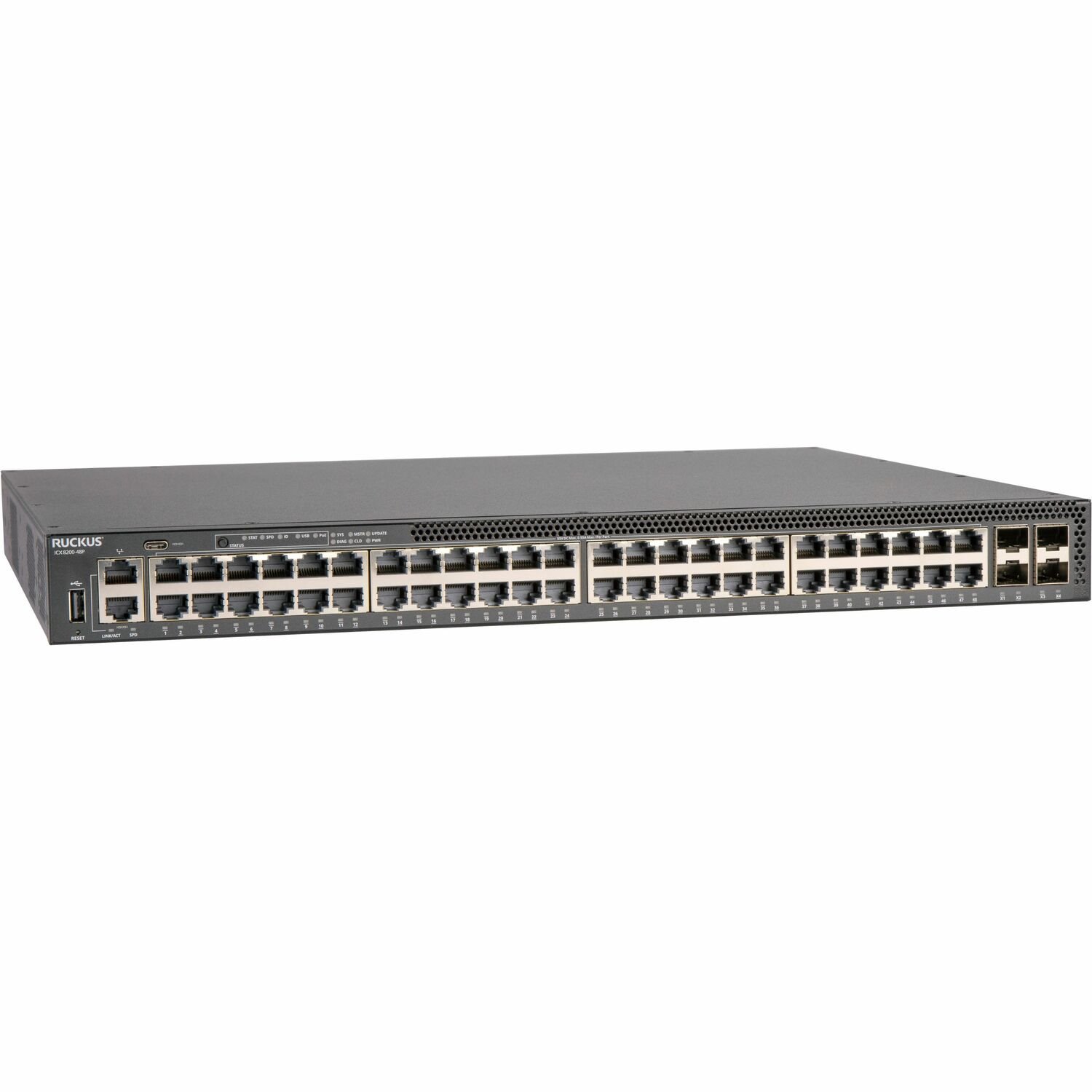 CommScope ICX 8200 ICX8200-48P 48 Ports Ethernet Switch - Gigabit Ethernet, 10 Gigabit Ethernet, 25 Gigabit Ethernet - 25GBase-X, 1000Base-X, 10GBase-X, 1000Base-T