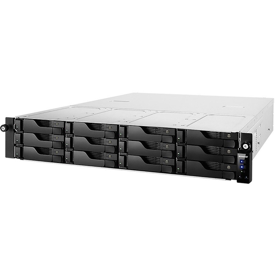 ASUSTOR Lockerstor 12RD AS6512RD 12 x Total Bays SAN/NAS Storage System - 8 GB Flash Memory Capacity - Intel Atom C3538 Quad-core (4 Core) 2.10 GHz - 8 GB RAM - DDR4 SDRAM - 2U Rack-mountable