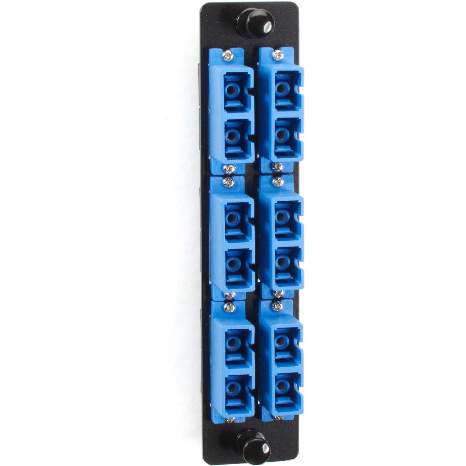 Black Box High-Density Adapter Panel, Ceramic Sleeves, (6) SC Duplex Pairs, Blue