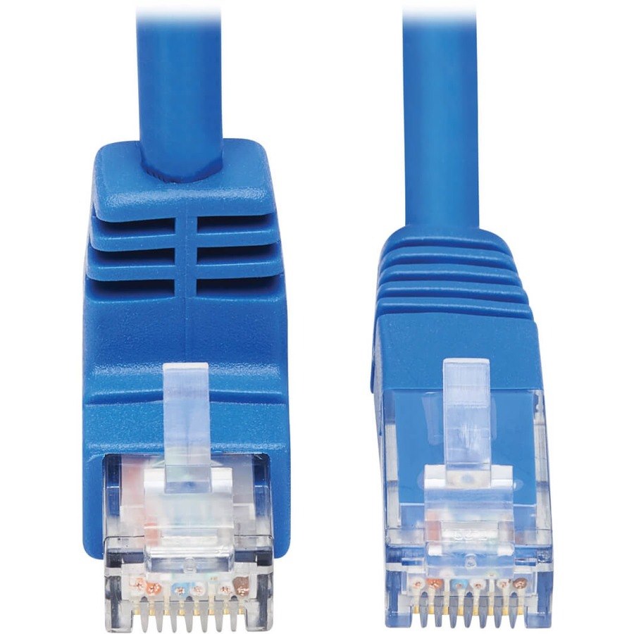 Tripp Lite by Eaton Down-Angle Cat6 Gigabit Molded UTP Ethernet Cable (RJ45 Right-Angle Down M to RJ45 M), Blue, 20 ft. (6.09 m)