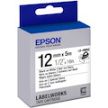Epson LabelWorks Iron on (Fabric) LK Tape Cartridge ~1/2" Black on White