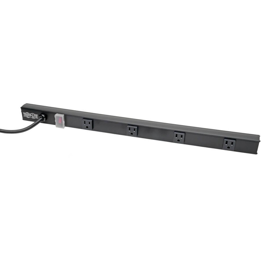 Eaton Tripp Lite Series 4-Outlet Power Strip, Right-Angle NEMA 5-15R - 15A, 120V, 6 ft. (1.83 m) Cord, Right-Angle 5-15P Plug, 24 in.