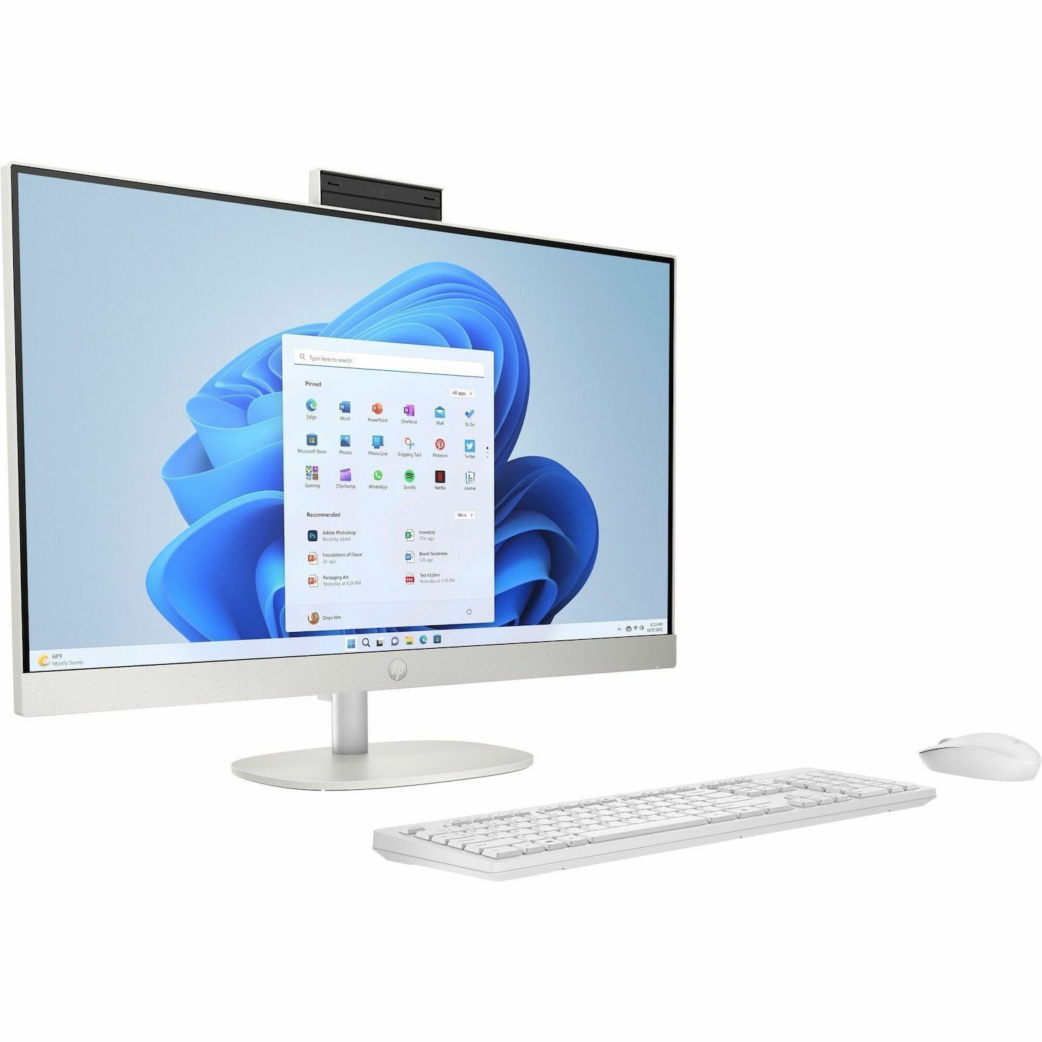 HP 27-cr0000a All-in-One Computer - AMD Ryzen 7 7730U - 16 GB - 512 GB SSD - 27" Full HD - Desktop - Shell White