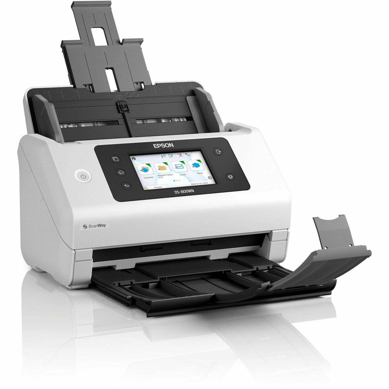 Epson WorkForce DS-800WN Cordless Large Format Sheetfed Scanner - 600 x 600 dpi Optical