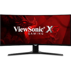 ViewSonic VX3418-2KPC 34 Inch 21:9 Curved 1440p 1ms 180Hz Gaming Monitor with FreeSync Premium, Eye Care, HDMI and Display Port