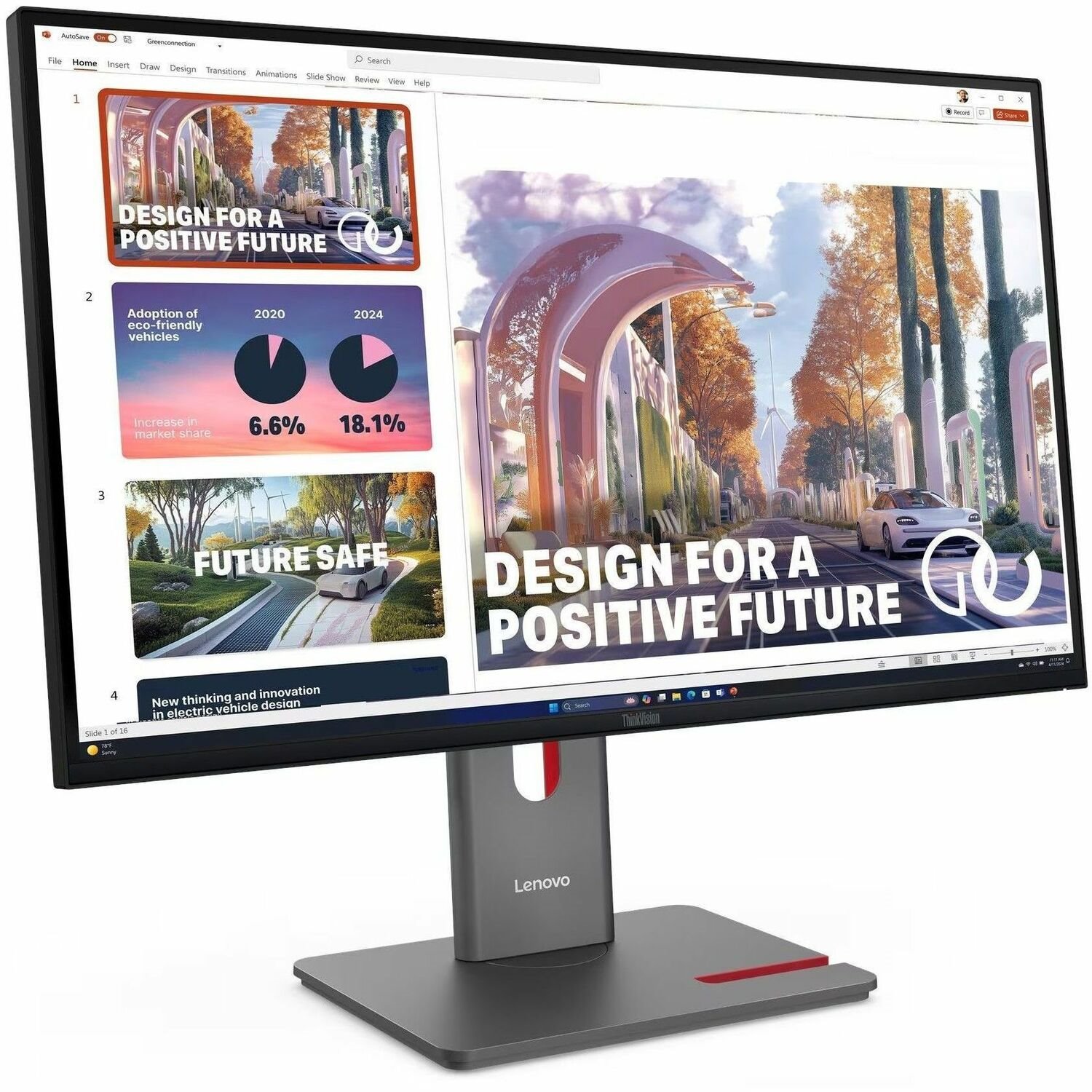 Lenovo ThinkVision P27QD-40 27" Class WQHD LED Monitor - 16:9 - Raven Black