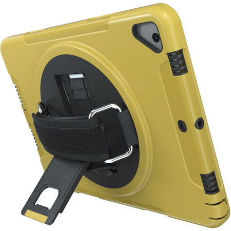 CTA Digital Protective Case with Build in 360° Rotatable Grip Kickstand for iPad 7th/ 8th/ 9th Gen 10.2, iPad Air 3, iPad Pro 10.5, Yellow