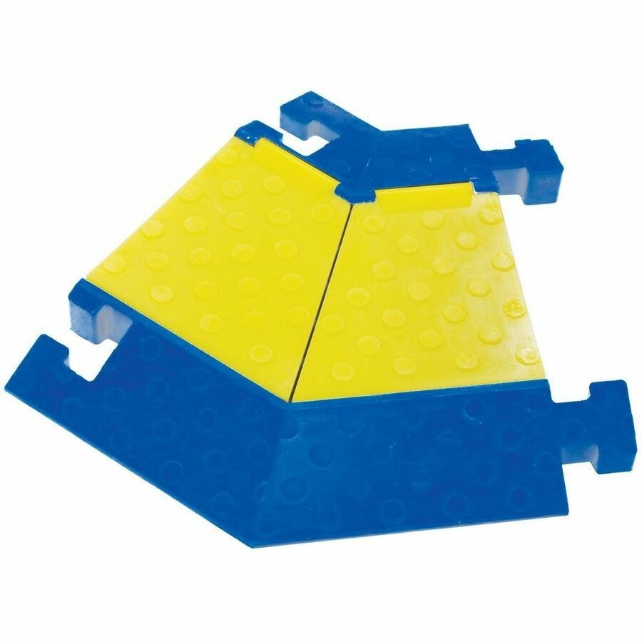 Hubbell Wiring Device-Kellems Kellems Wire Management, 5-Channel 45 Degree Left Turn TrukTrak, Blue and Yellow