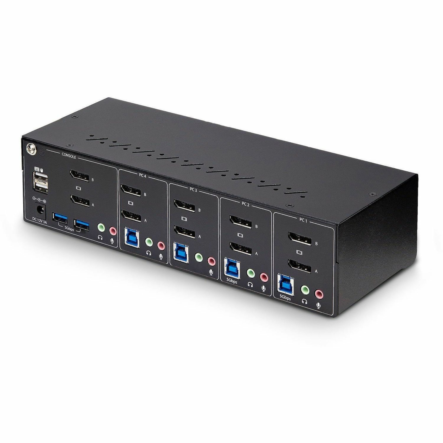 StarTech.com 4-Port Dual-Monitor DisplayPort KVM Switch, 4K 60Hz, 2x USB 5Gbps Ports, Hotkey/Push-Button Switching, TAA Compliant