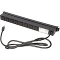 Rack Solutions 15A Horizontal Rackmount Power Strip with 8 Rear Outlets (15ft Cord)