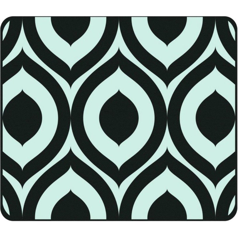 OTM Classic Prints Black Mouse Pad, Elm Frost Green