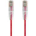 Monoprice SlimRun Cat6 28AWG UTP Ethernet Network Cable, 10ft Red