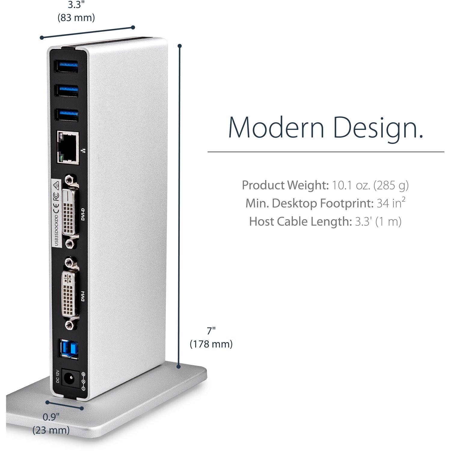 StarTech.com USB 3.0 Docking Station - Compatible with Windows / macOS - Dual DVI Docking Station Supports Dual Monitors - DVI to HDMI and DVI to VGA Adapters Included - USB3SDOCKDD