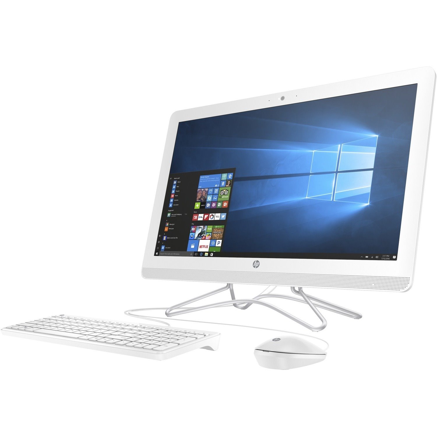 HP 24-f0000 24-f0035a All-in-One Computer - AMD A-Series A6-9225 2.60 GHz - 4 GB RAM DDR4 SDRAM - 1 TB HDD - 23.8" 1920 x 1080 - Desktop - Snow White