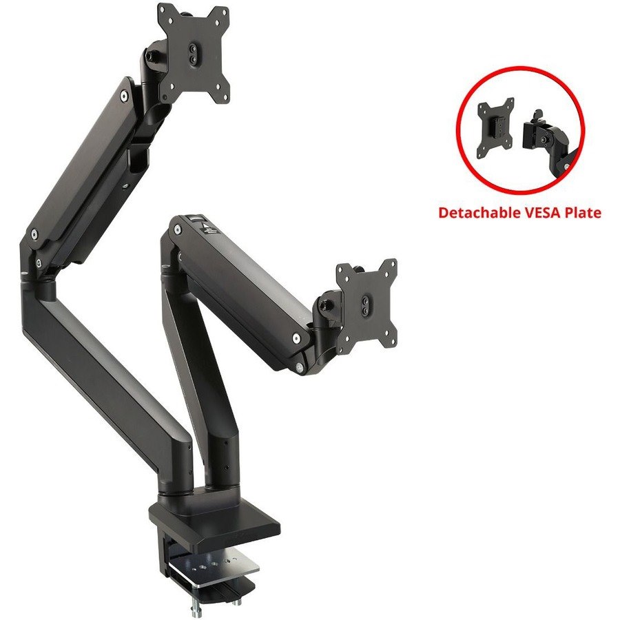 SIIG Dual Monitor Heavy-Duty Premium Aluminum Gas Spring Desk Mount - up to 43"