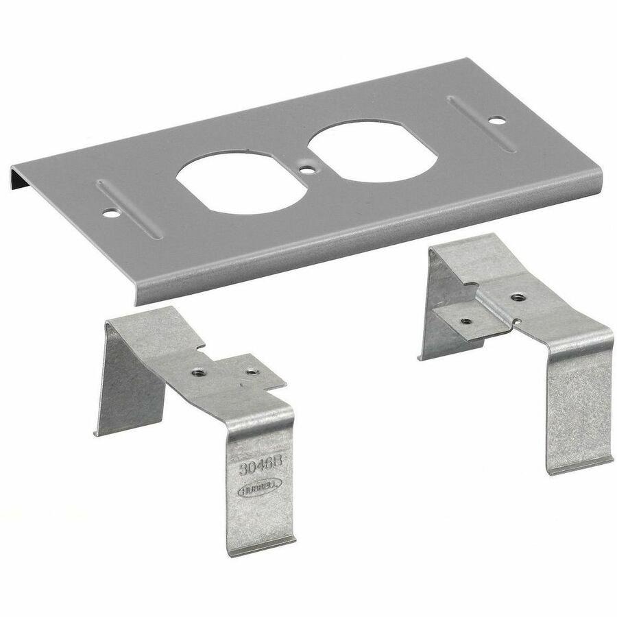 Hubbell Premise Wiring Metal Raceway, HBL3000 Series, Device Plate, Duplex Opening, Gray