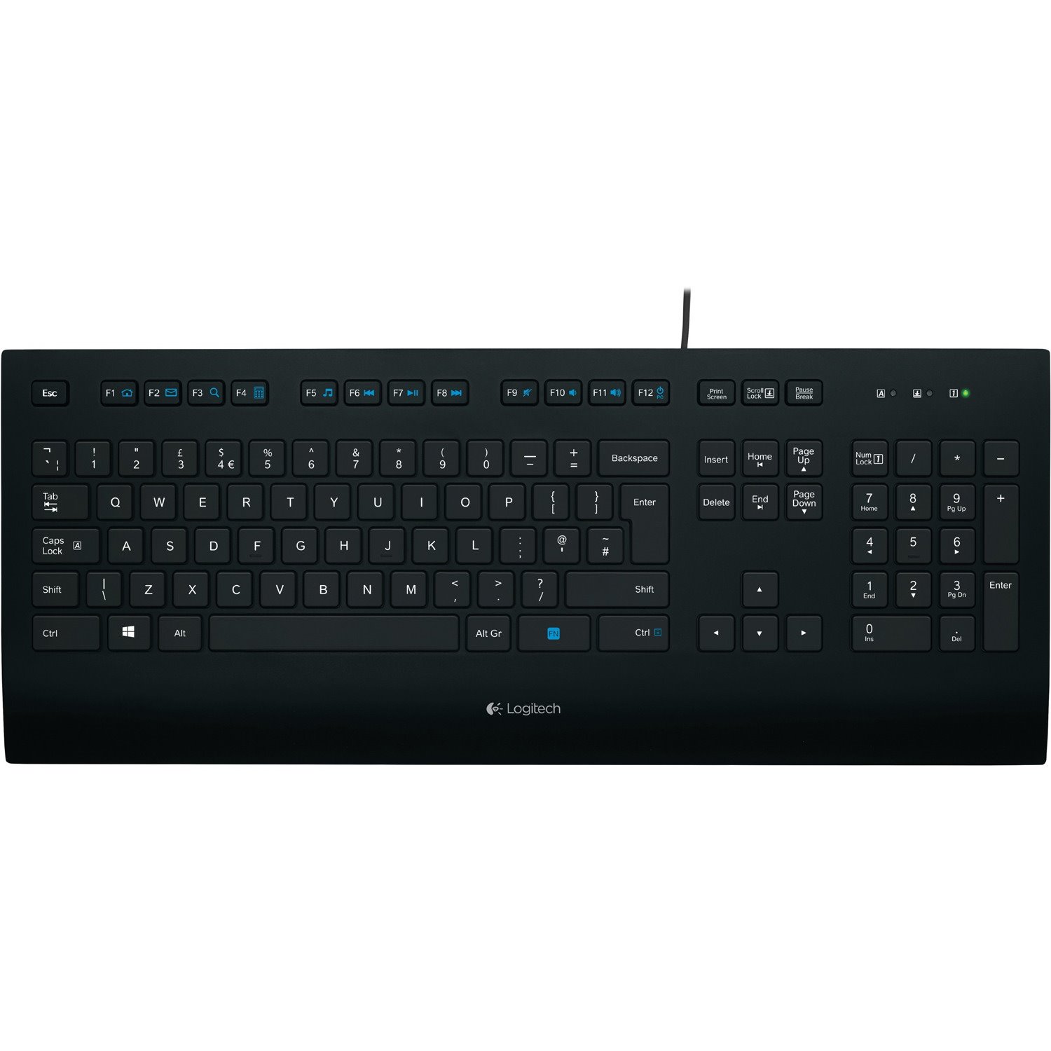 Logitech K280E Keyboard - Cable Connectivity - USB Interface - German - Black