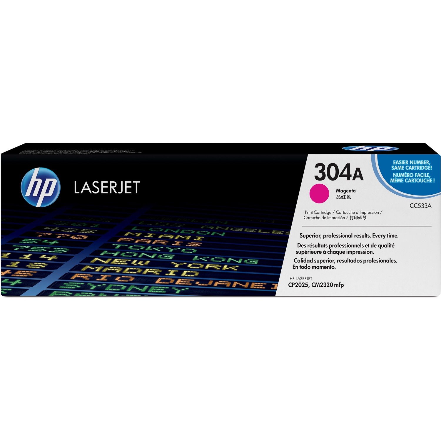 HP 304A (CC533A) Original Laser Toner Cartridge - Single Pack - Magenta - 1 Each