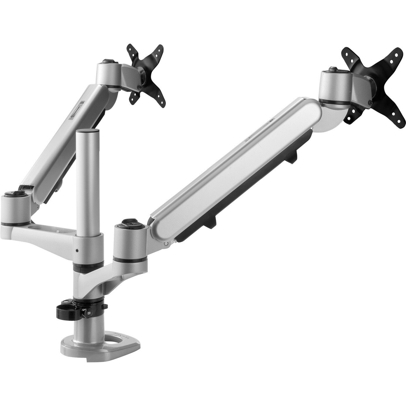 ViewSonic LCD-DMA-002 Spring-Loaded Monitor Desk Mounting Arm for 2 Monitors up to 27 Inches Each, VESA Compatible, Full Ergonomic Adjustability, 2-in-1 Mounting Base, and Built-In Cable Management