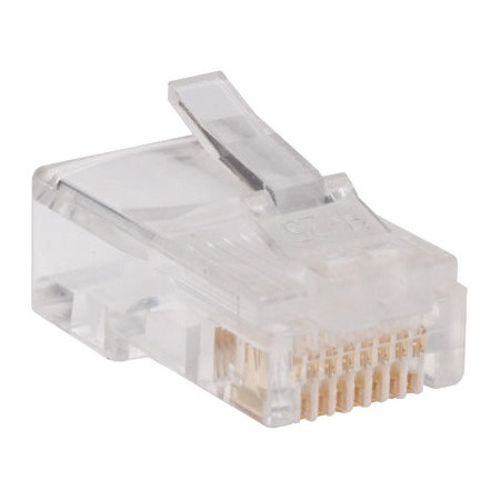 Eaton Tripp Lite Series RJ45 Plugs for Round Solid / Stranded Conductor 4-pair Cat5e Cable, 100-Pack