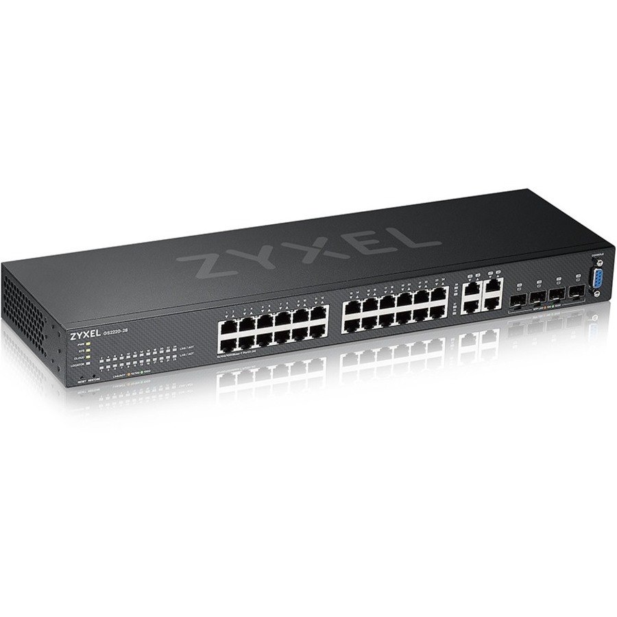 ZYXEL GS2220-28 24-Port Gigabit L2+ Managed and Nebula Pro Cloud Managed Switch with 4 SFP Uplinks