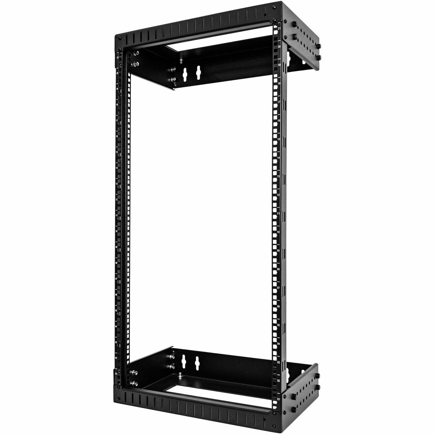 StarTech.com 2-Post 21U Heavy-Duty Wall Mount Network Rack, 19" Open Frame Server Rack with Adjustable Depth, Data Rack for IT Equipment~