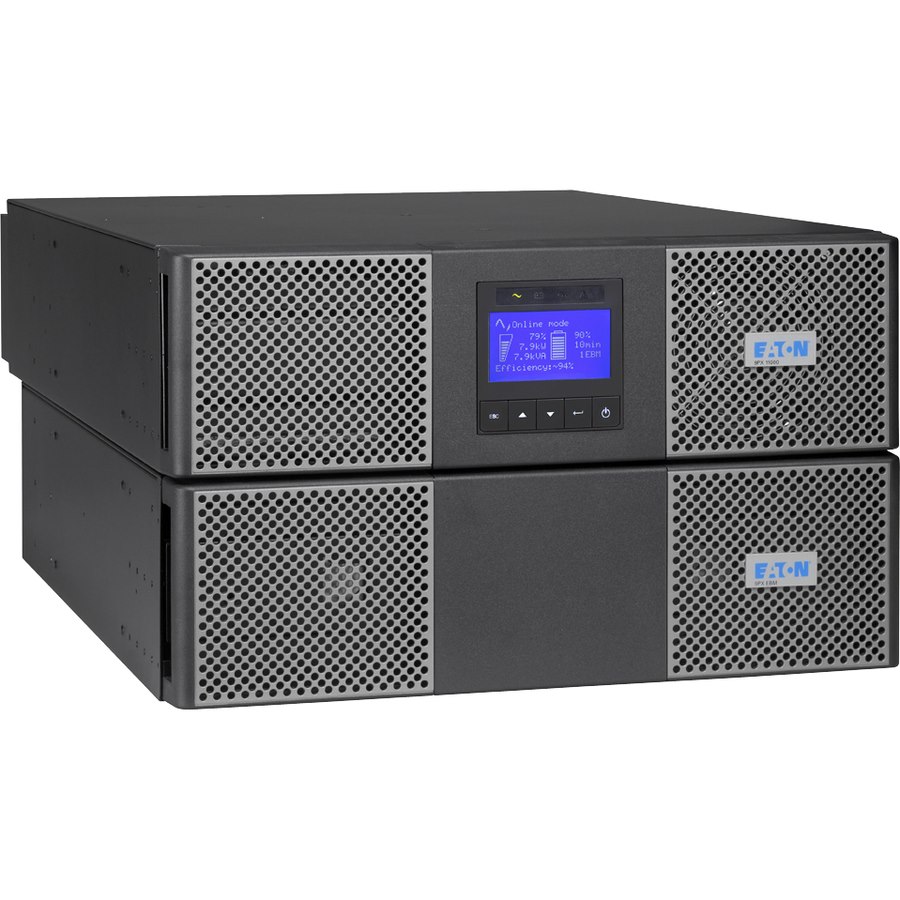 Eaton 9PX 11kVA 10kW 208V Online Double-Conversion UPS - Hardwired Input, 3 L6-30R Hardwired Output, Cybersecure Network Card, Extended Run, 6U Rack/Tower