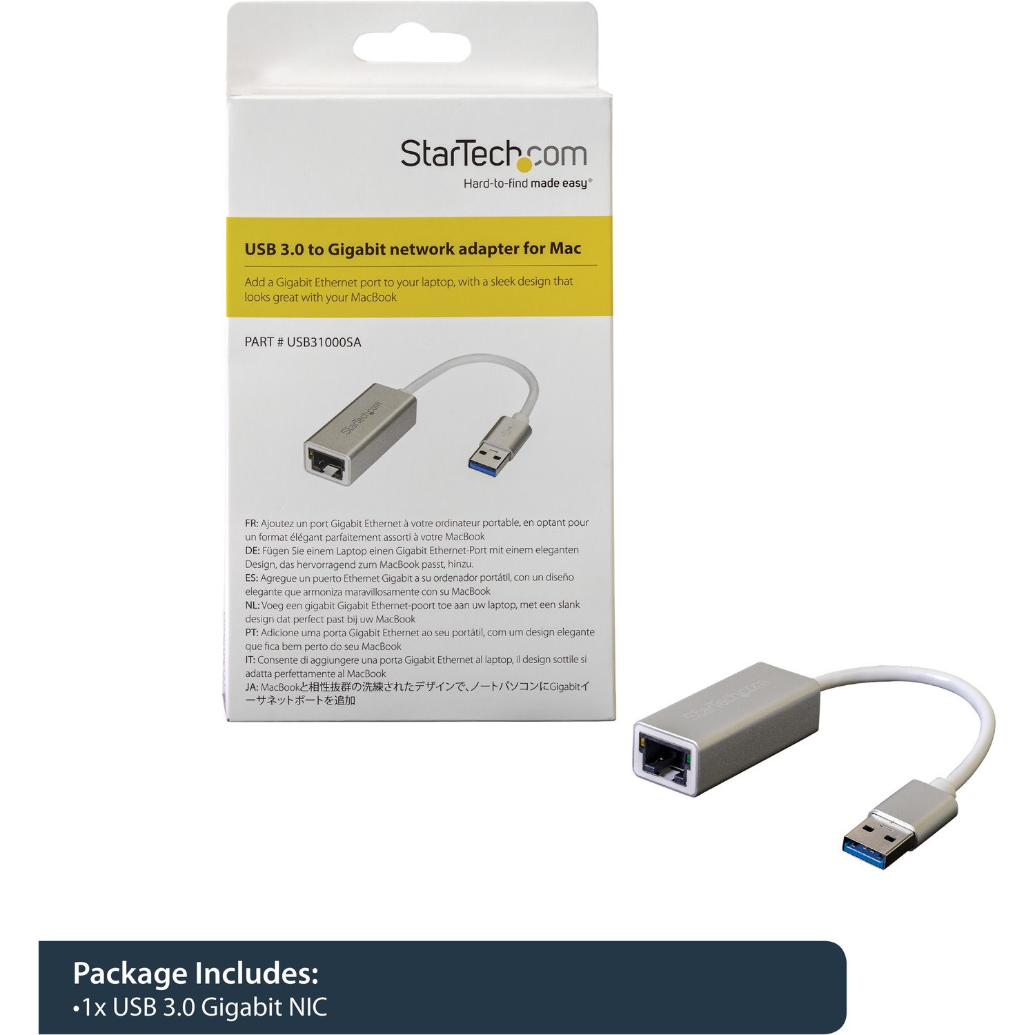 StarTech.com USB 3.0 to Gigabit Network Adapter - Silver - Sleek Aluminum Design Ideal for MacBook, Chromebook or Tablet