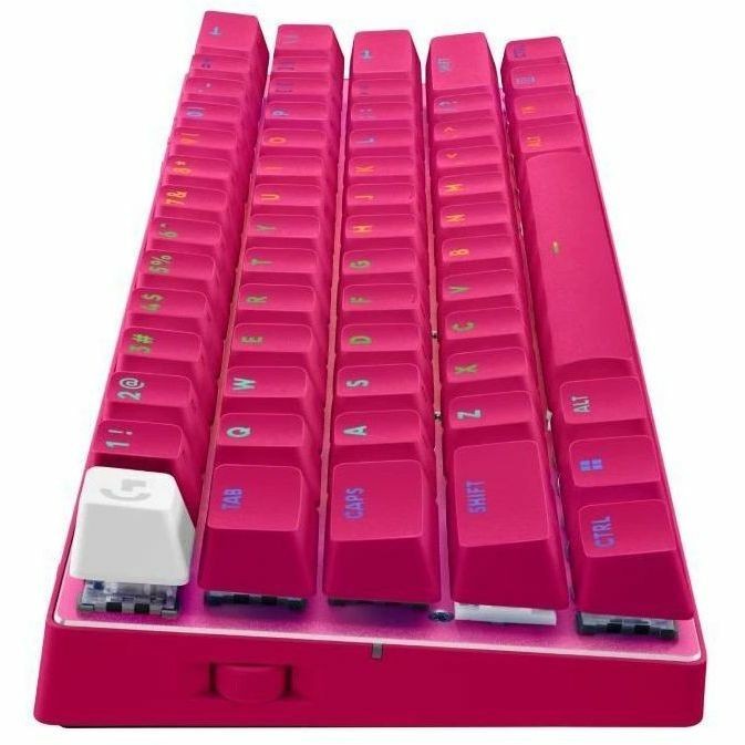 Logitech G PRO X 60 Gaming-toetsenbord - Compact - Bedraad/draadloos Verbinding - USB 2.0 type A Interface - RGB LED - Engels (US) - QWERTY indeling - Magenta
