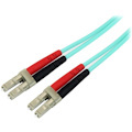 StarTech.com 1m (3ft) LC/UPC to LC/UPC OM3 Multimode Fiber Optic Cable, Full Duplex 50/125µm Zipcord, 100G, LSZH Fiber Jumper Cord